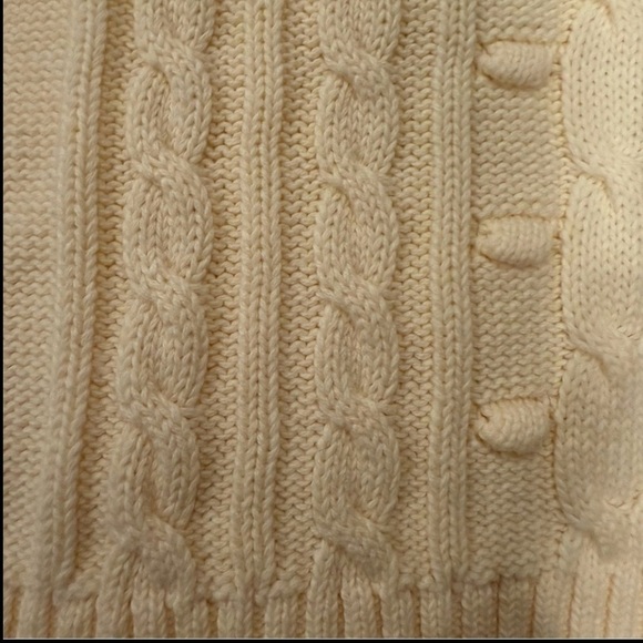Gap Kids Girls 100% Cotton Cable Sweater in Ivory Frost size S (6-7) - Picture 6 of 7